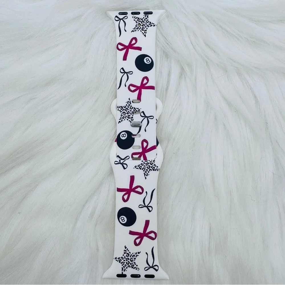New Pink Bow & Stars Design Watch Band For Apple Watch  38mm / 40mm / 41mm